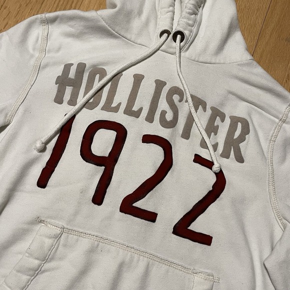 Hollister Tops - Y2K Vtg Hollister California 1922 Pullover Hoodie Women's Large White Spell Out